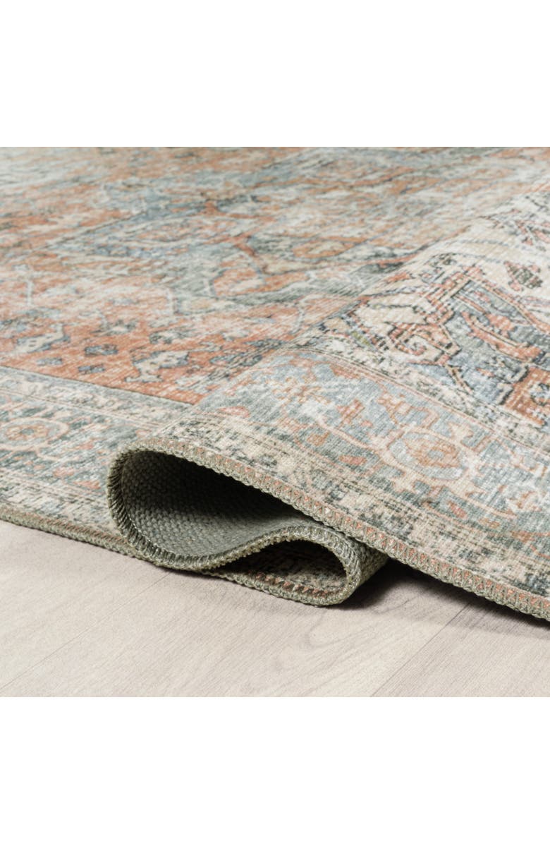 JONATHAN Y Armae Distressed Medallion Chenille Machine-Washable Area Rug, Alternate, color, Terra/Blue