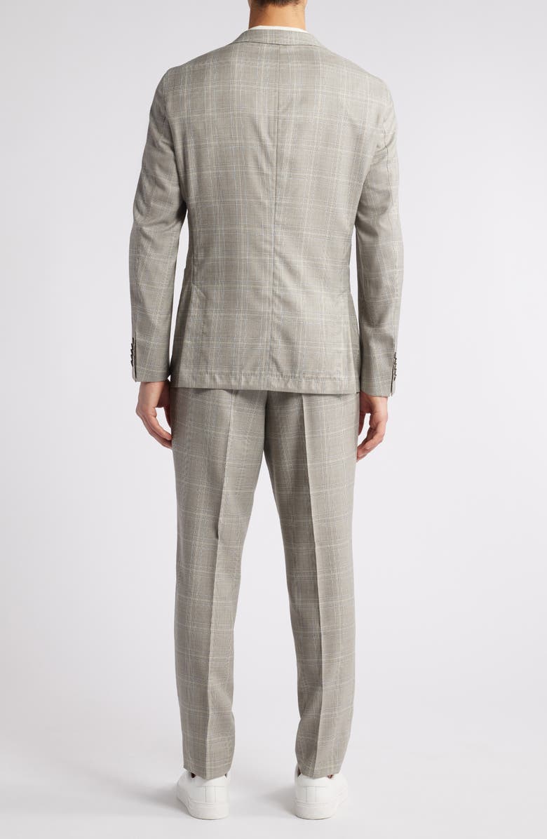 BOSS Heston Glen Plaid Wool Suit, Alternate, color, Open Grey Green