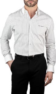 KARL LAGERFELD Trim Fit Stripe Cotton Dress Shirt