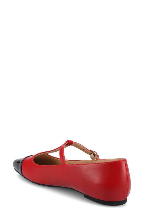 Journee Collection Thea T-strap Flat In Red