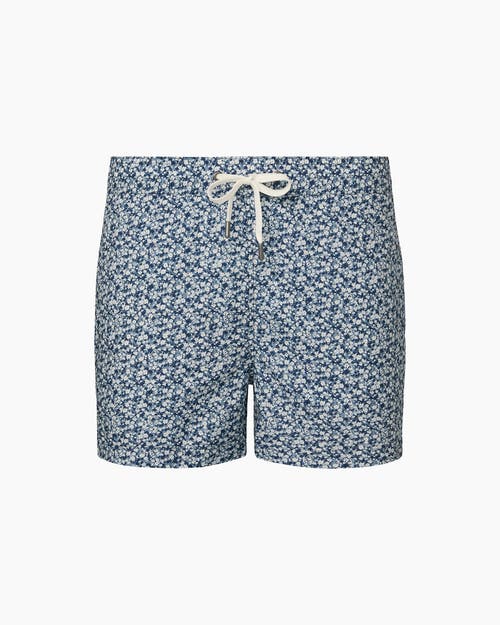 Onia Men's Charles Micro-floral Swim Trunks, 4" Inseam In Blue Multi