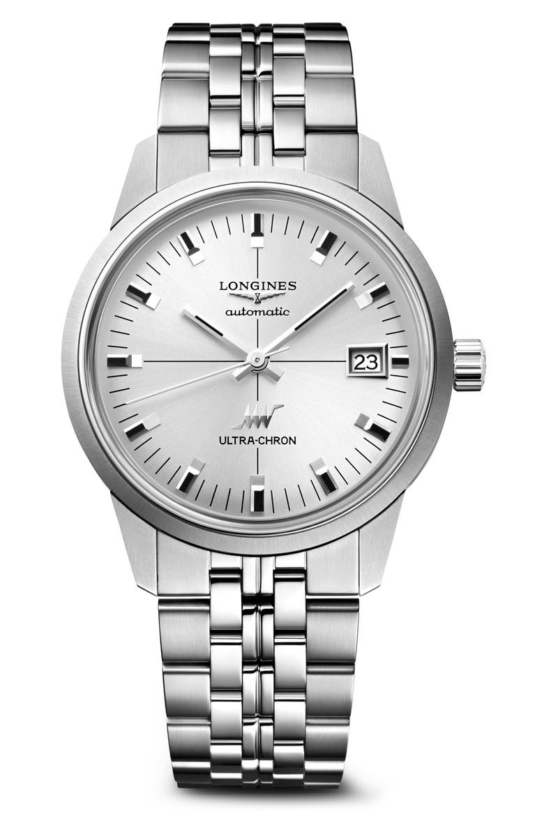 Ultra-Chron Automatic Bracelet Watch, 37mm, Main, color, SILVER