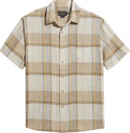 Pendleton Dawson Plaid Short Sleeve Linen Blend Button-Up Shirt