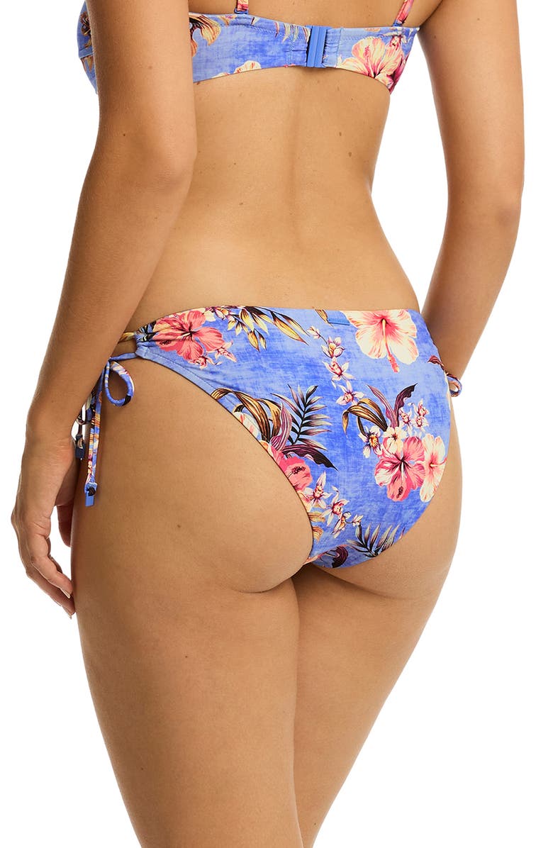 Sea Level Blue Hawaii Tie Side Bikini Bottoms, Alternate, color, Iris