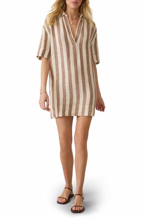 Faherty Palma Dara Stripe Mini Shirtdress