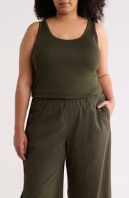 Eileen Fisher Scoop Neck Organic Cotton Tank