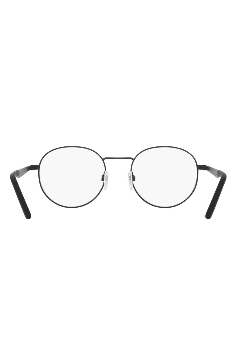 Nike Traveler Drift 51mm Round Blue Light Blocking Reading Glasses, Alternate, color, Matte Black / Blue Light