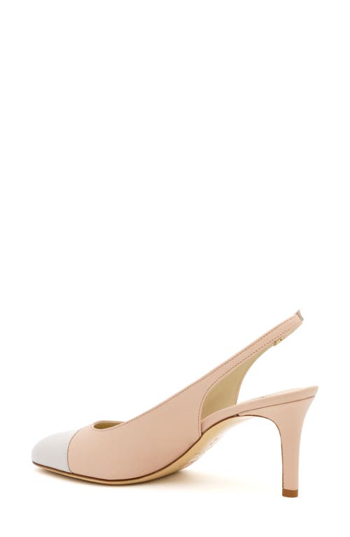 Amalfi By Rangoni Lauretta Slingback Cap Toe Pump In Nude Parmasoft/gray