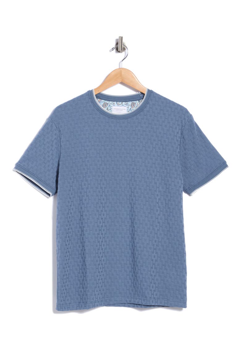 Geo Textured Tipped T-Shirt, Main, color, DARK BLUE