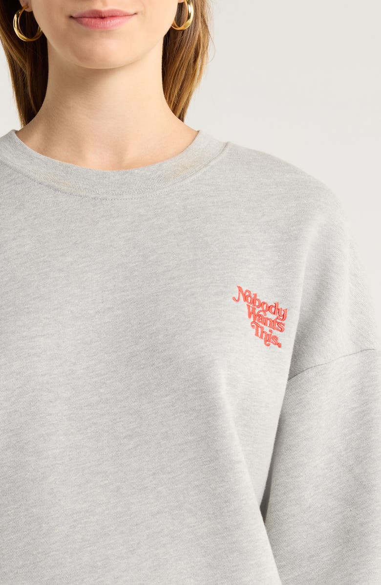 Favorite Daughter x 'Nobody Wants This' Crewneck Sweatshirt, Alternate, color, Heather Grey