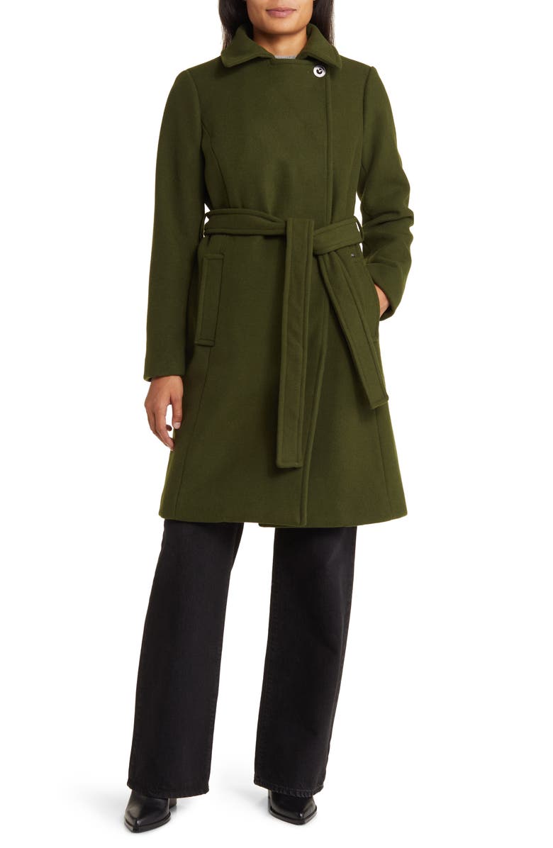 Michael Kors Belted Wool Blend Coat, Main, color, 