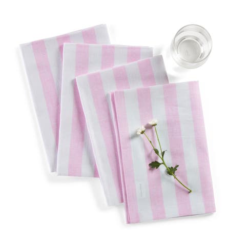 Linen Dinner Napkins - Sorrento Stripe, 20" x 20" Inch
