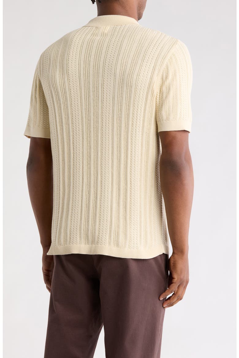 Sweater Knit Button-Up Resort Shirt, Alternate, color, CREAM