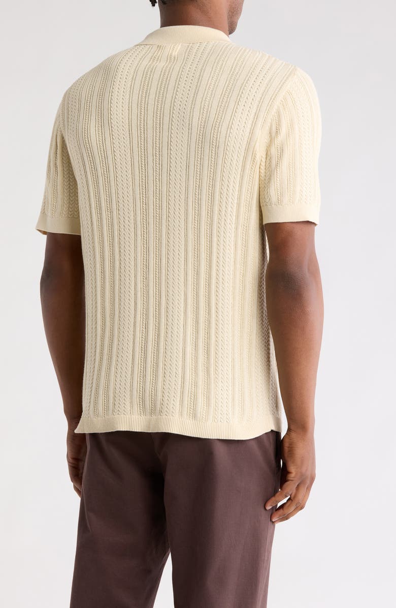 Civil Society Sweater Knit Button-Up Resort Shirt, Alternate, color, Cream
