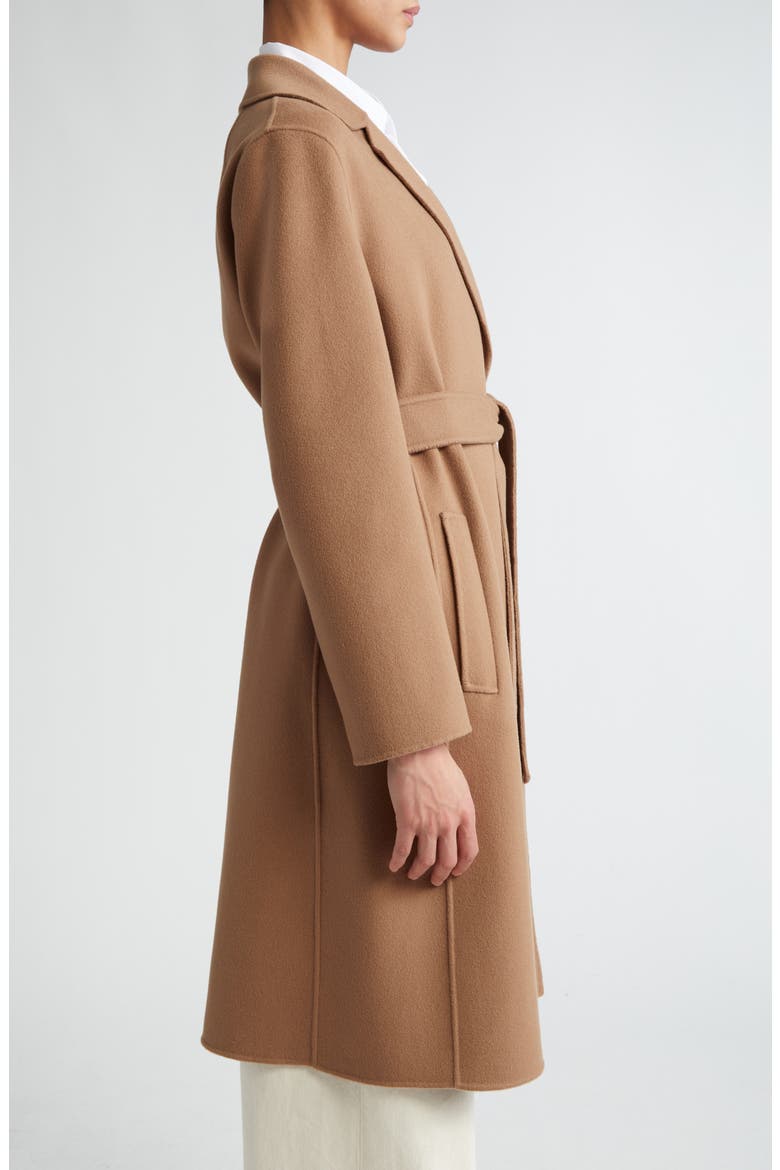 Pauline Belted Double Face Virgin Wool Wrap Coat, Alternate, color, CAMEL