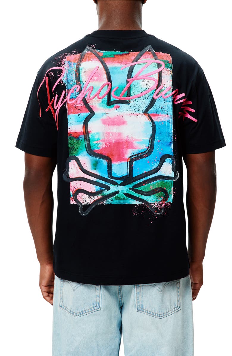 Psycho Bunny Isaac Relaxed Fit Graphic T-Shirt, Alternate, color, Black