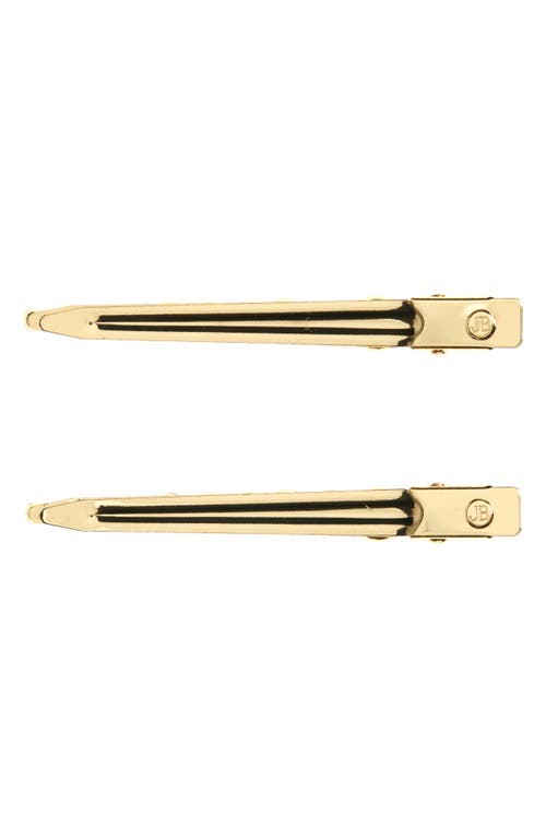 Jennifer Behr Giada Set Of 2 Crystal Embellished Alligator Clips In Golden