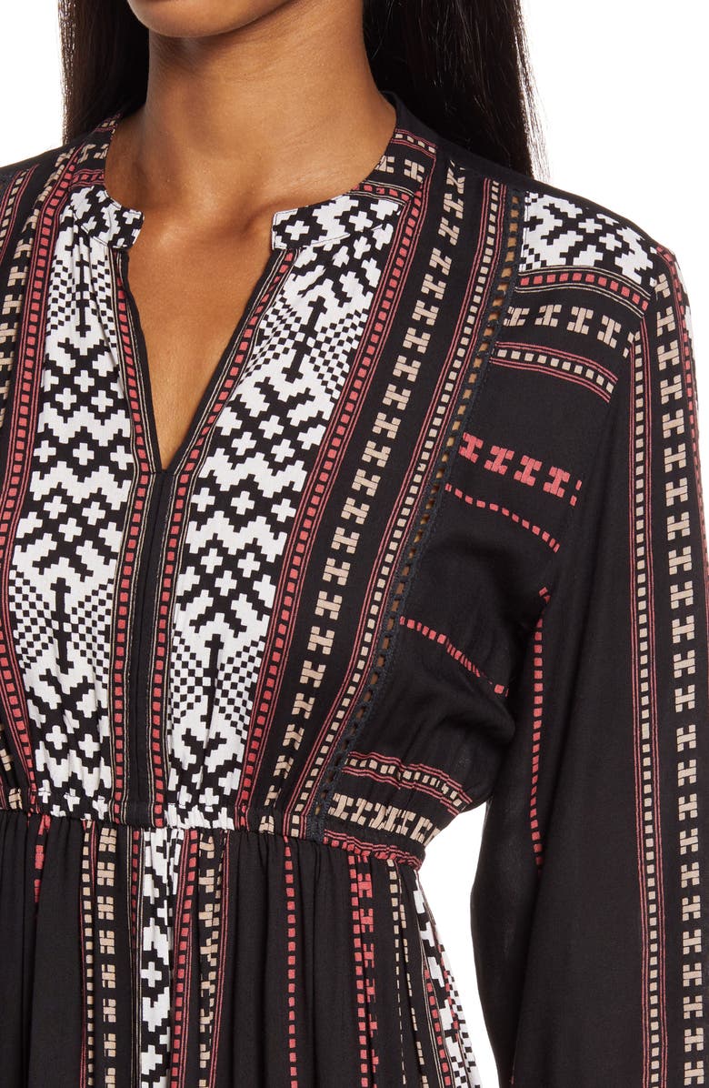 AREA STARS Hudson Southwest Border Print Long Sleeve Maxi Dress, Alternate, color, 