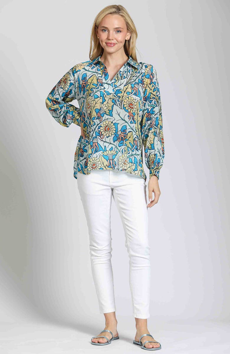 APNY Print Popover Top, Alternate, color, Blue Multi