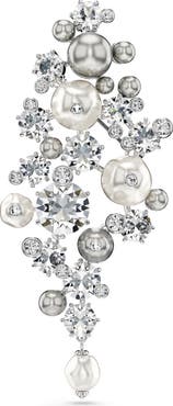Swarovski Constella Crystal & Faux Pearl Brooch