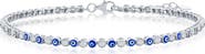 SIMONA Evil Eye Cubic Zirconia Tennis Anklet