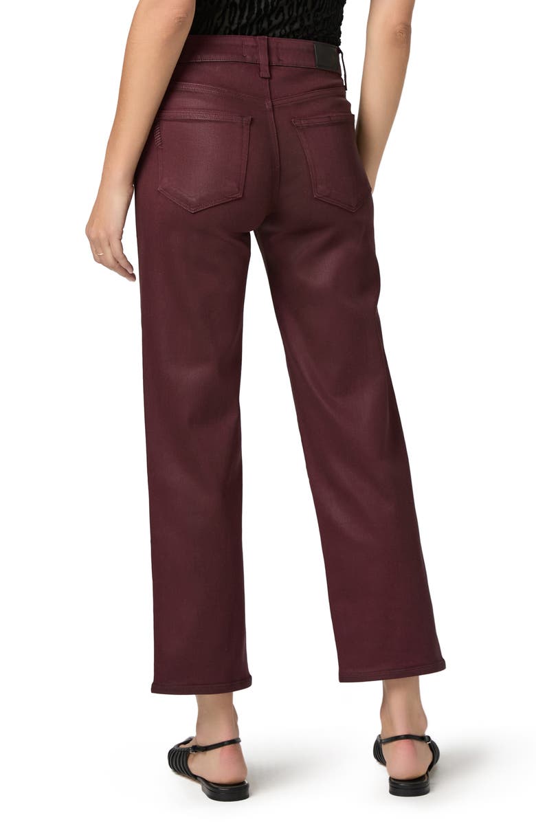 PAIGE Mason Coated High Waist Ankle Straight Leg Jeans, Alternate, color, Dark Oxblood Luxe Coating