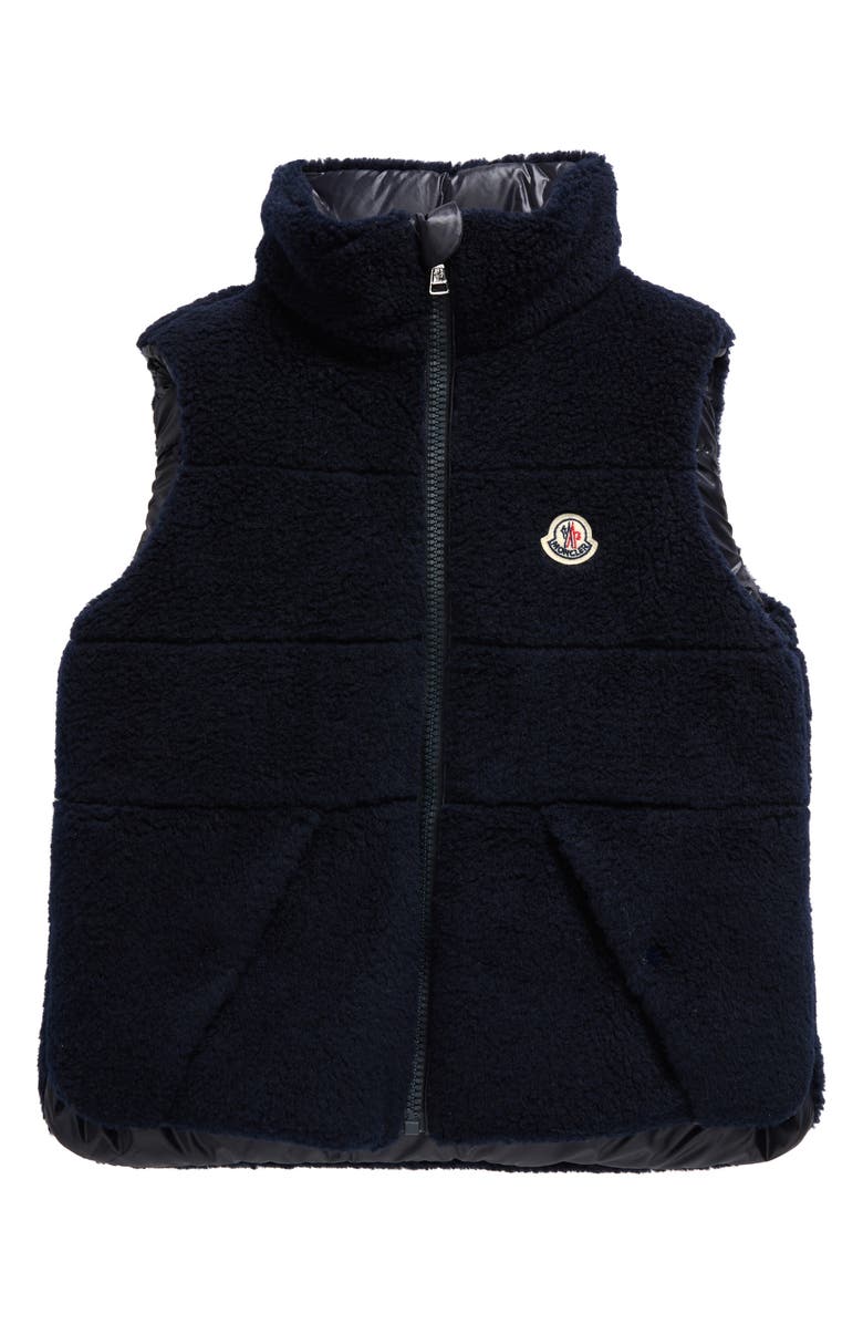 Moncler Kids' Colbricon Reversible Faux Shearling Down Puffer Vest, Main, color, 