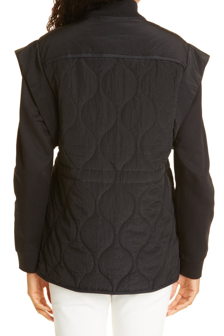 Quilted Extended Shoulder Vest, Alternate, color, BLACK