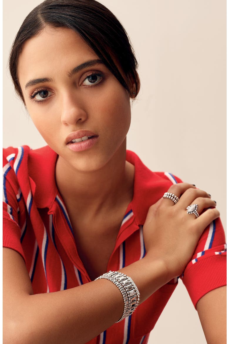 Caviar Spark Diamond Bar Chain Bracelet, Alternate, color, SILVER
