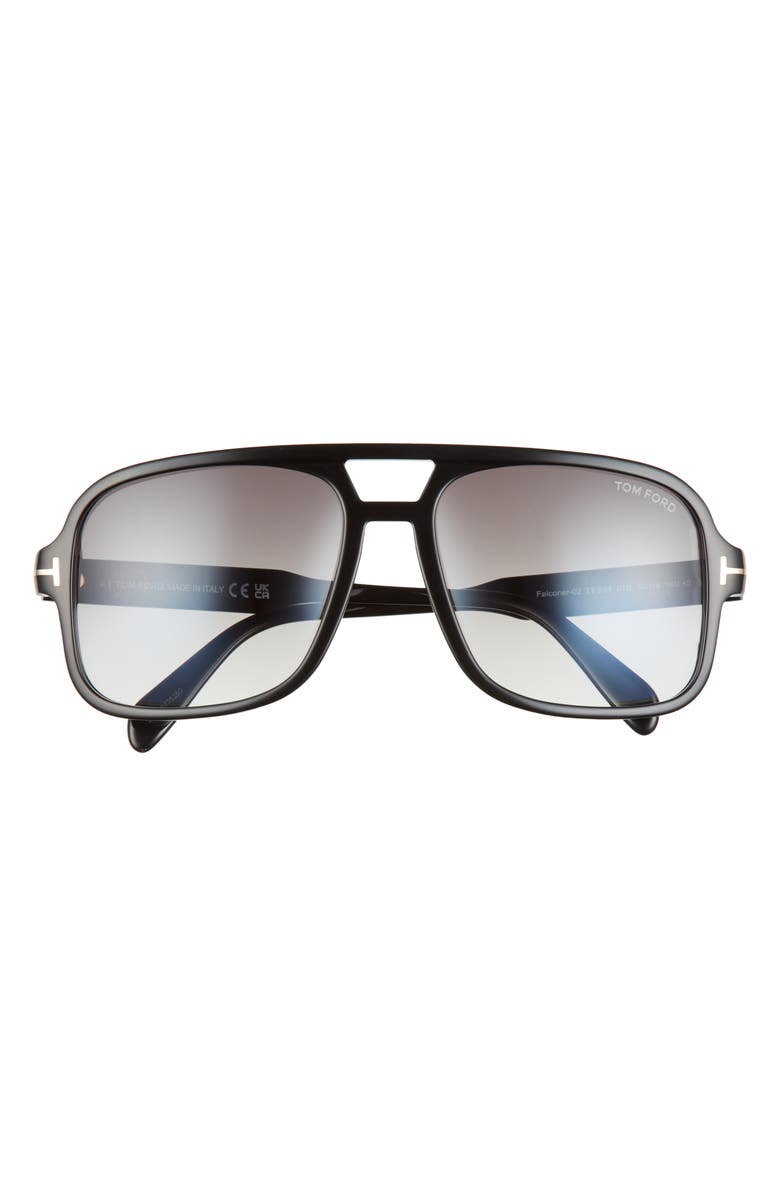 TOM FORD Falconer 60mm Gradient Navigator Sunglasses, Main, color, 