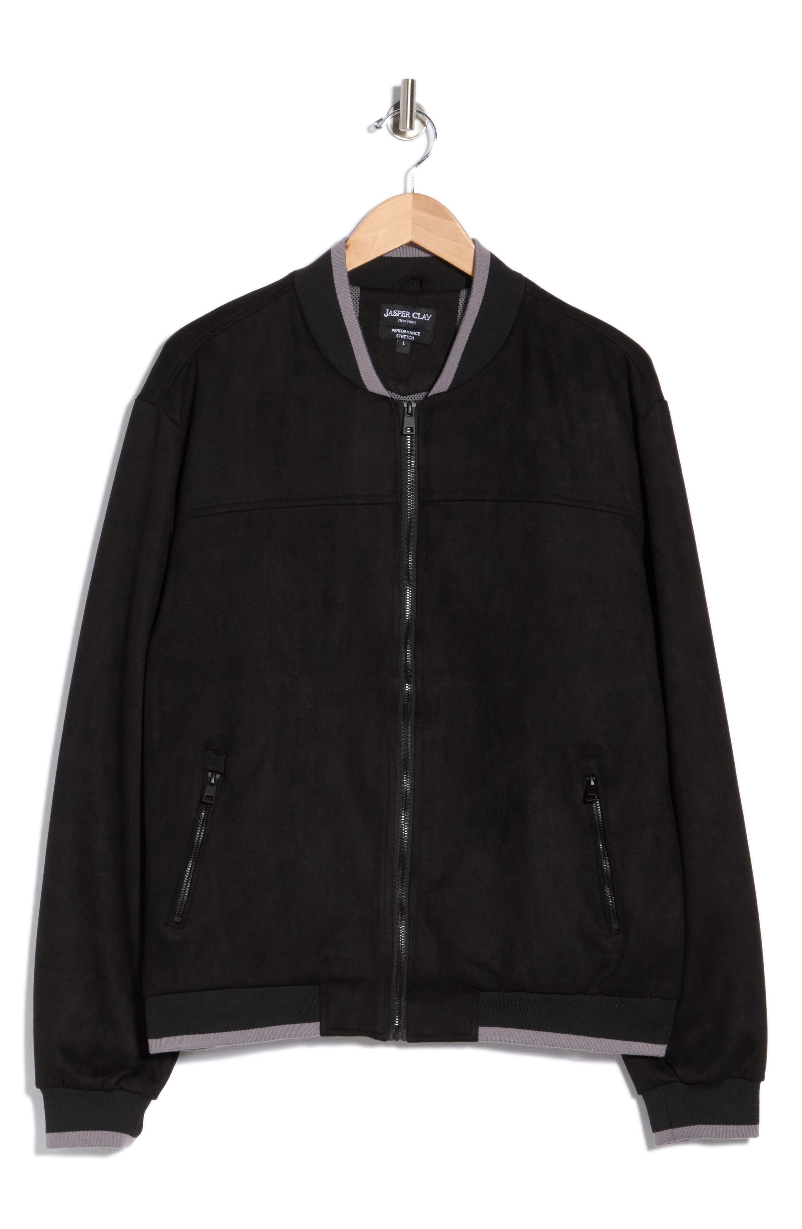 Faux Suede Bomber Jacket