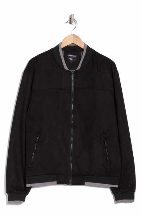 Faux Suede Bomber Jacket