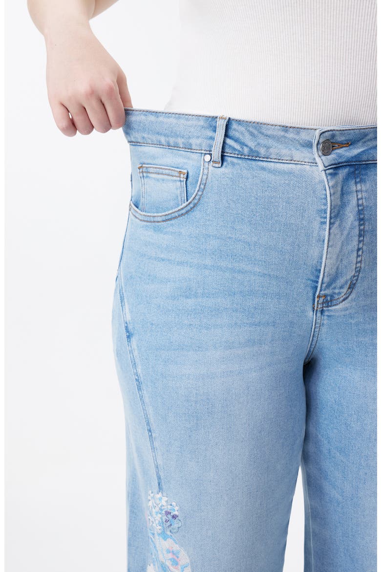 Embroidered High Waist Wide Leg Jeans, Alternate, color, BLUEWISP