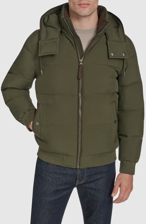 Langham Water Resistant Hooded Puffer Bomber Jacket