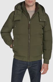 Andrew Marc Langham Water Resistant Hooded Puffer Bomber Jacket