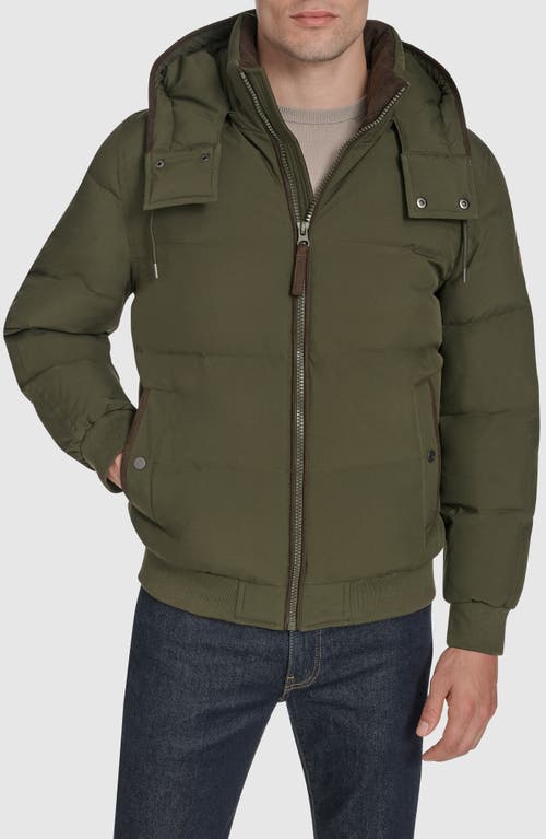 Andrew Marc Langham Water Resistant Hooded Puffer Bomber Jacket In Gray