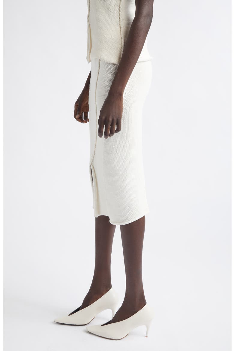 Eddy Diagonal Seam Cotton Blend Sweater Skirt, Alternate, color, IVORY