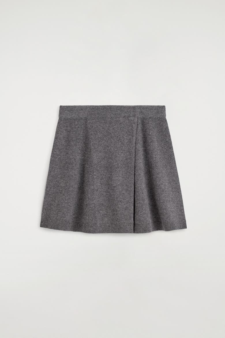 Merino Wool Mini Wrap Skirt, Main, color, GRAY MÉLANGE