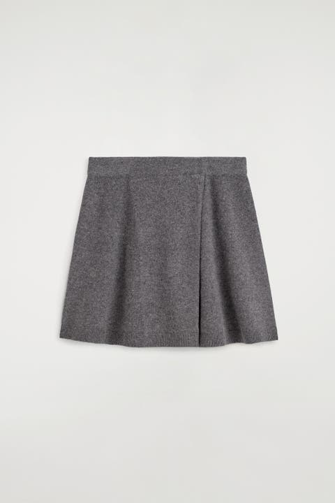 Merino Wool Mini Wrap Skirt