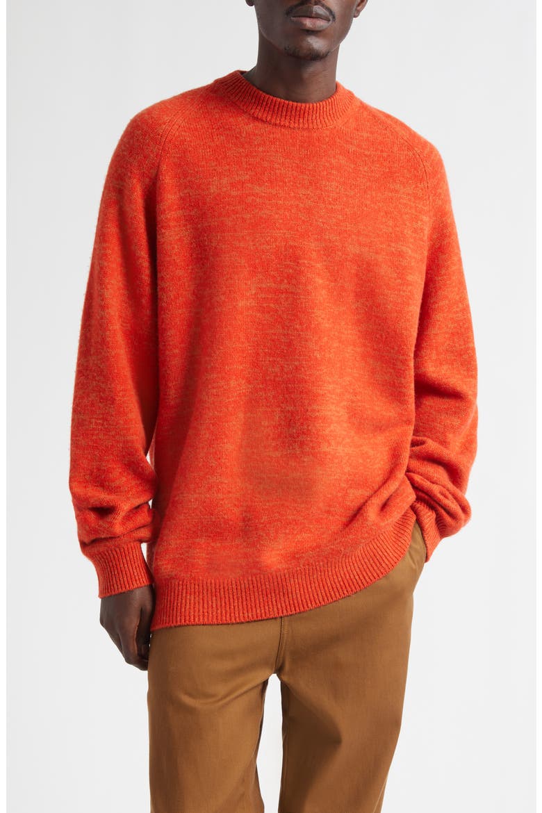 Big Cashmere & Wool Crewneck Sweater, Main, color, RED / ORANGE
