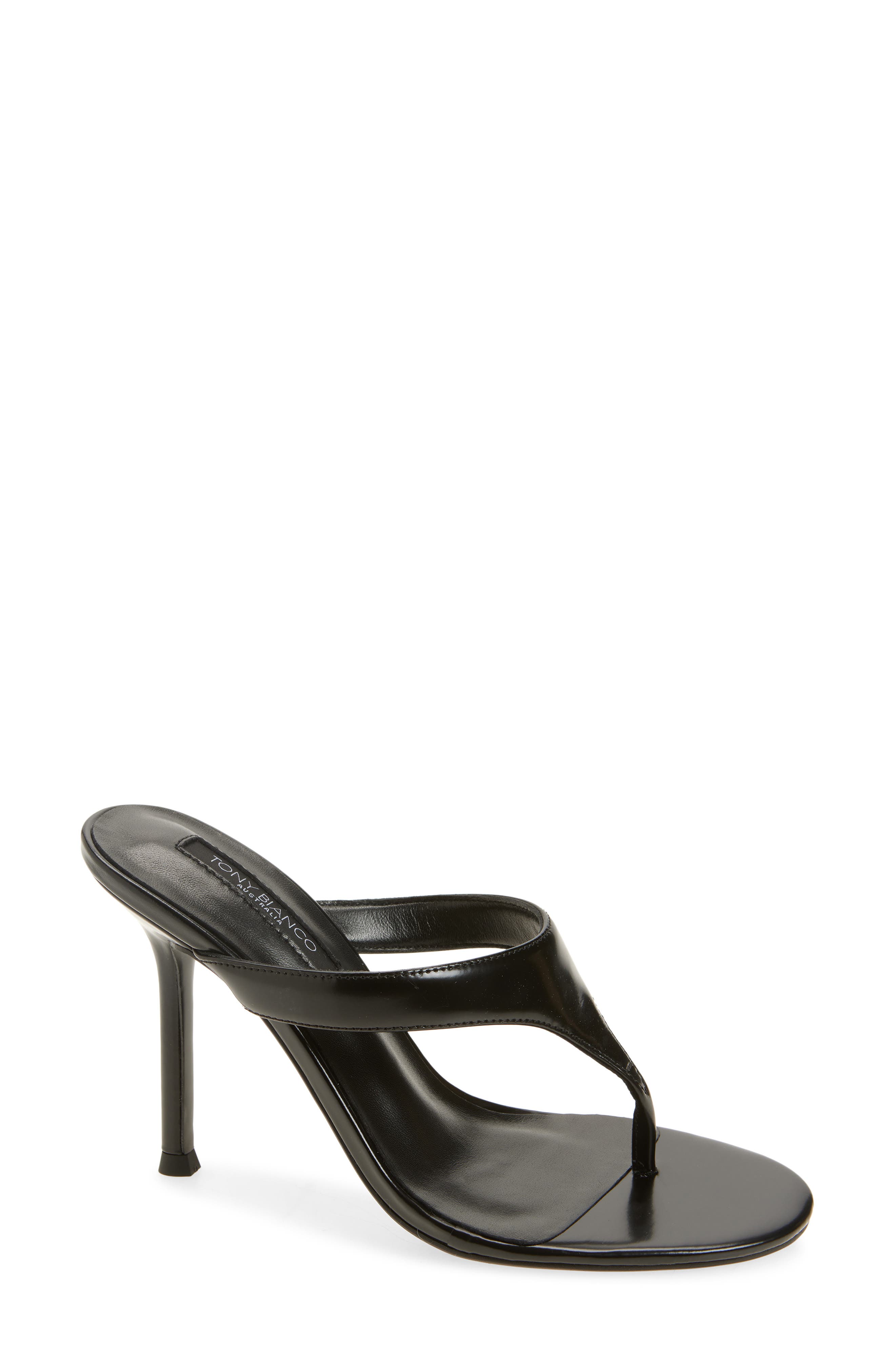 Tony Bianco Dynasty Flip Flop, Main, color, Black Hi Shine