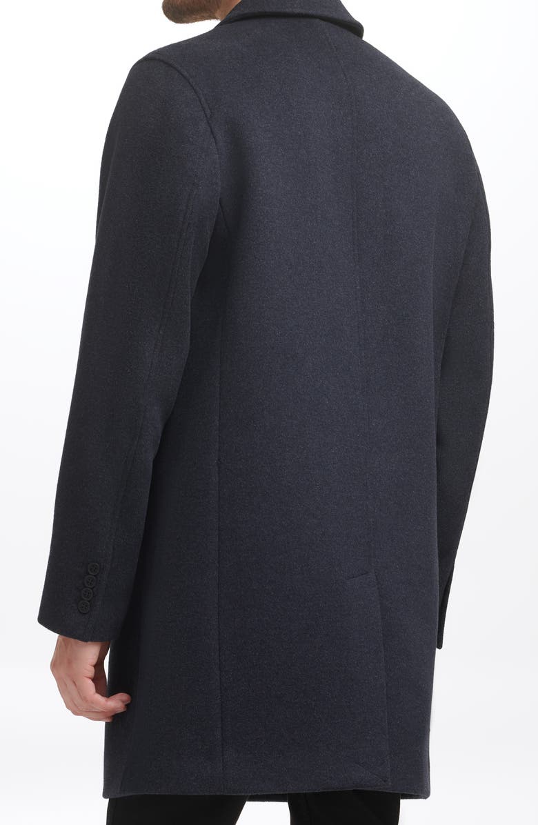 Cole Haan Classic Wool Blend Plush Notched Collar Coat, Alternate, color, Dark Heather Grey