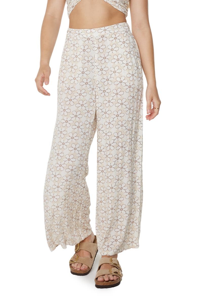 Midnight Avenue Wide Leg Pants, Main, color, SNOW WHITE DAISY DAZE PRINT