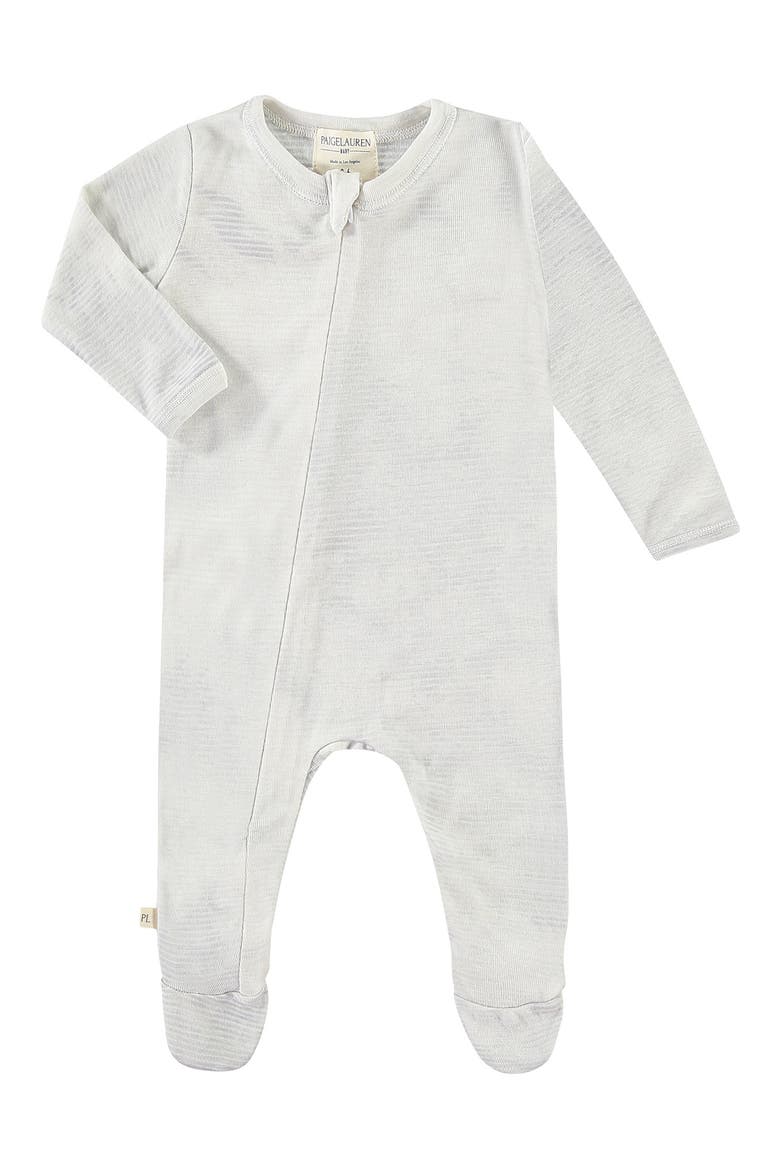 Long Sleeve Front Zip Footie, Main, color, MARBLE GRAY