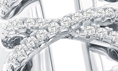Suzy Levian Cubic Zirconia Wide Triple Cross Over Ring