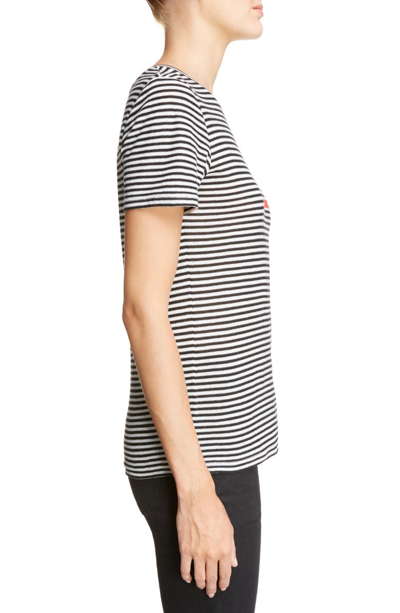 Saint Laurent Logo Stripe Tee, Alternate, color, 