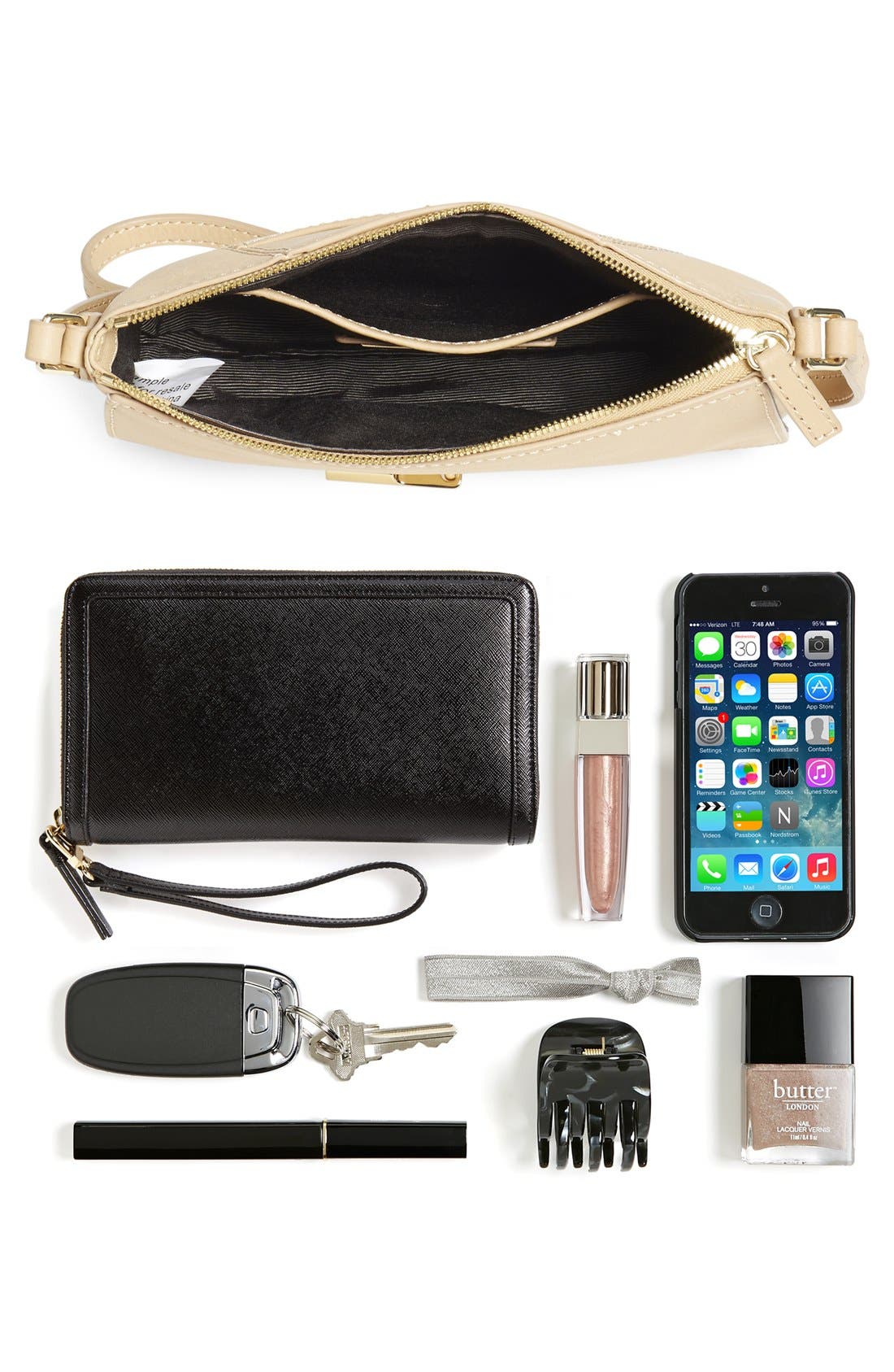 'Micro Cynnie' Leather Crossbody Bag, Alternate, color, NATURAL