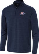 ANTIGUA Men's Antigua Heather Navy Oklahoma City Thunder Bright Quarter-Zip Top