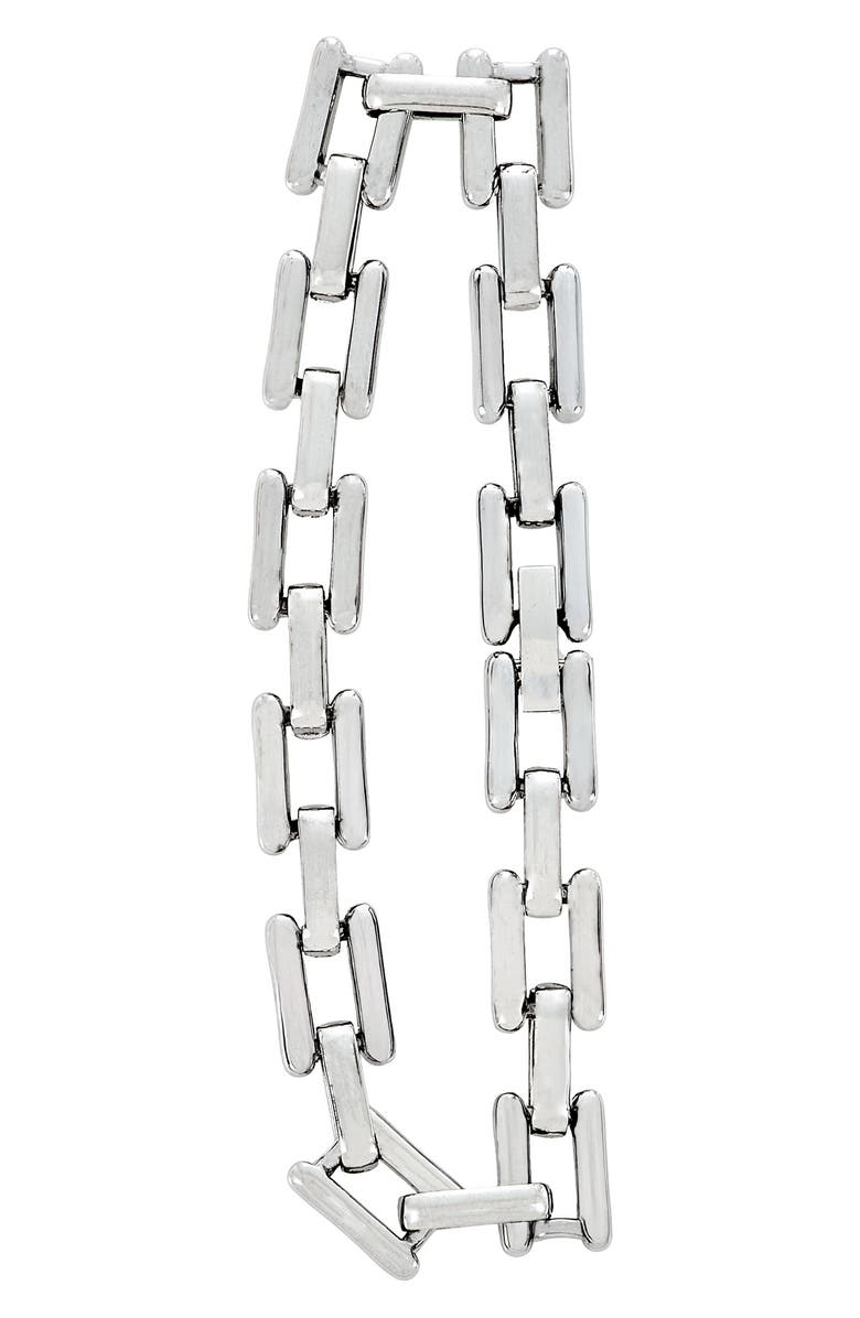 AMERICAN EXCHANGE Men's Square Linked Bracelet, Alternate, color, Silver