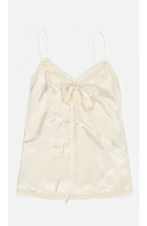 Bimba Y Lola Mixed Fabrics Straight Cut Top In Neutral
